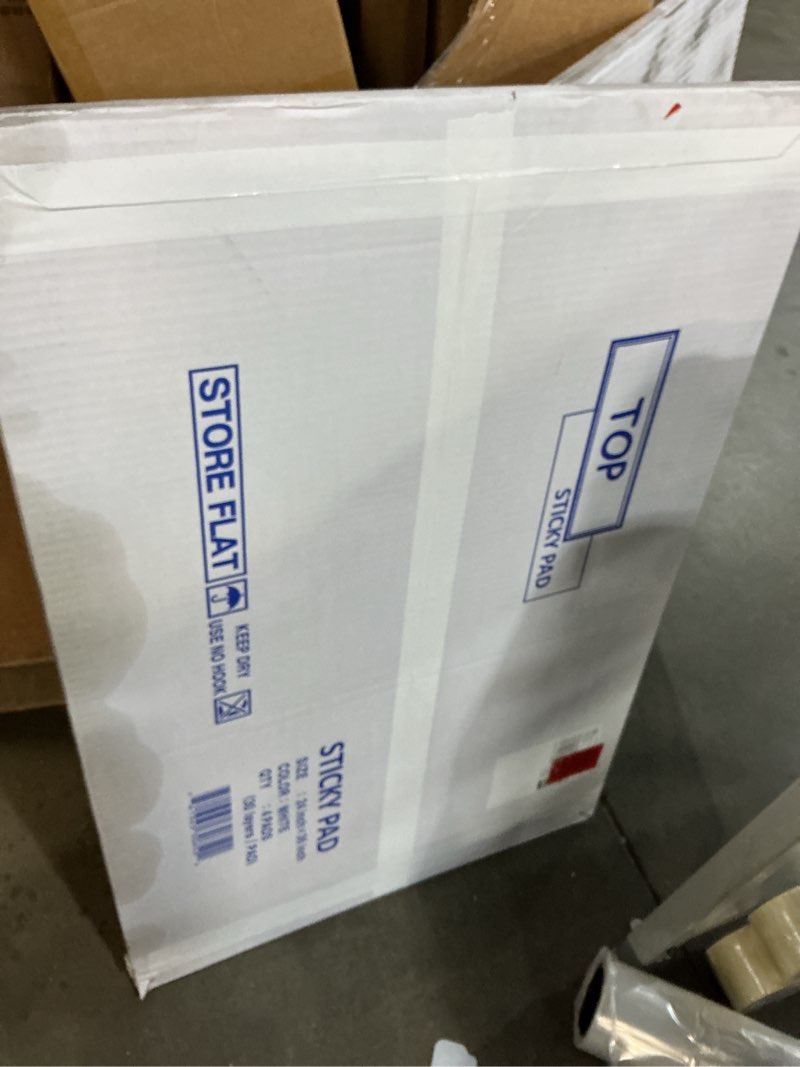 Condition photo showing New/Like New for top sticky floor mat (made in s. korea) (white, 18x36, 24x36, 30sheesx4pads, cleanroom laboratory, hospital, construction, pets etc) 24" x 36" white