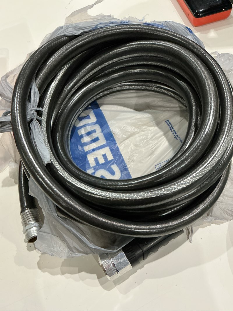 Condition photo showing Good Condition for neverkink teknor apex 5/8-in x 25-ft heavy-duty kink free vinyl gray coiled hose