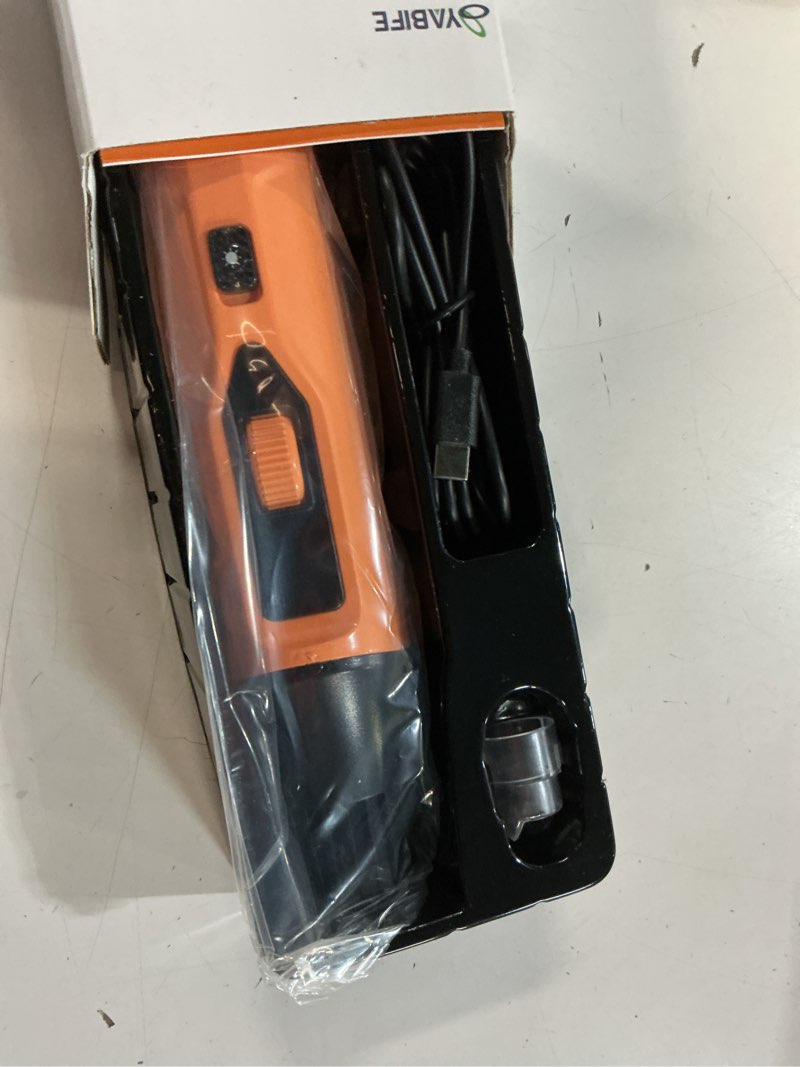 Condition photo showing New/Like New for 7-speed dog nail grinder with led light – ultra quiet electric pet nail trimmer for large dogs & cats – professional grooming tool with dust collector, one-hand speed control & instant stop safety orange