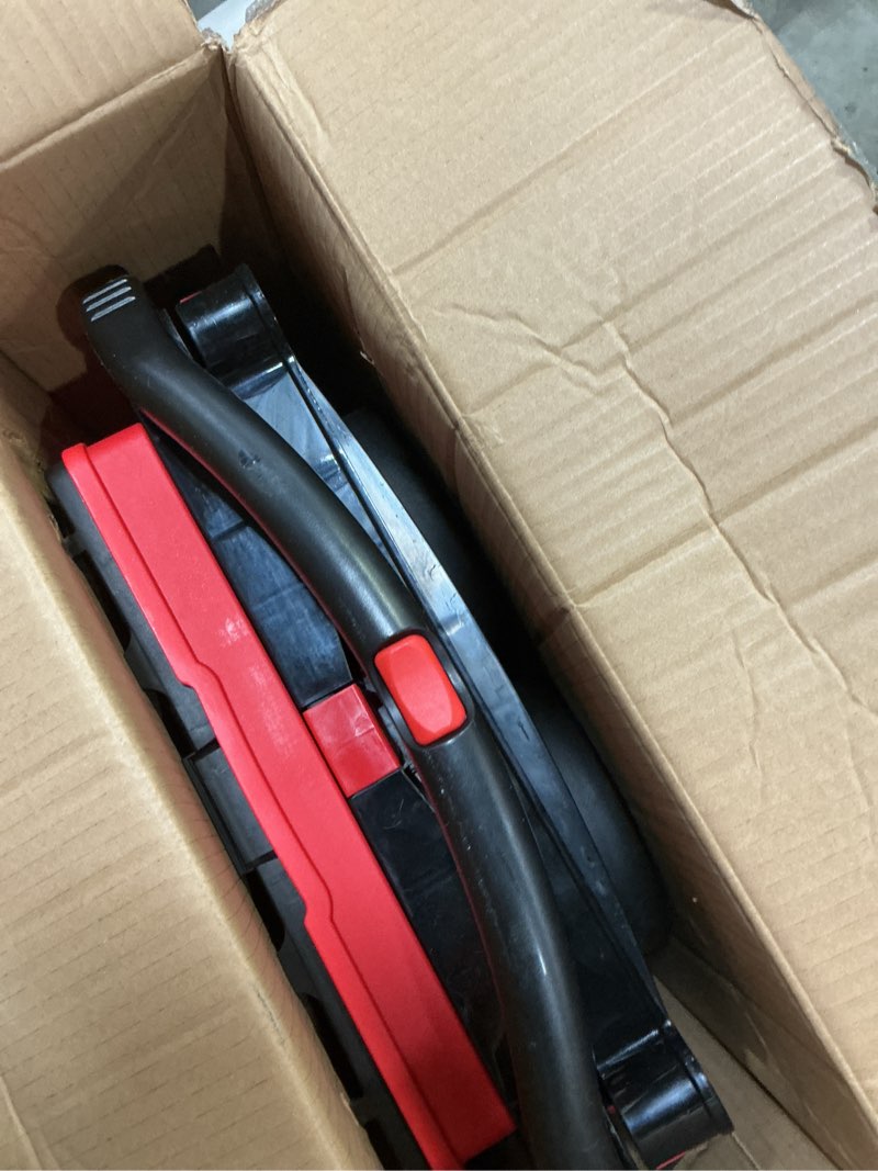 Condition photo showing Good Condition for Collapsible Shopping Cart with Wheels, 200 lbs Capacity Grocery Cart on Wheels with Storage Crate, Platform Hand Truck with Foot Brake, Red Red Cart