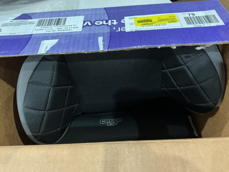 Condition photo showing Good Condition for cosco kids pronto trend belt-positioning toddler booster car seat, sonic diamonds, black