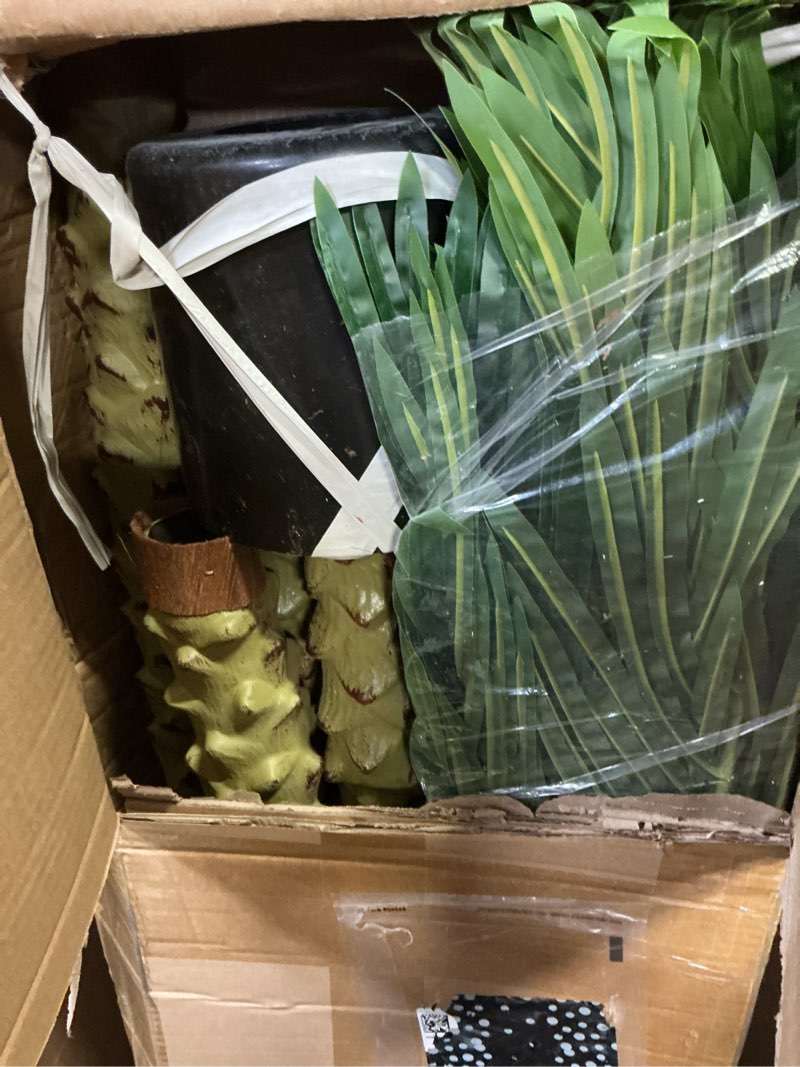 Condition photo showing Good Condition for giegxin 2 pack 7 ft artificial palm tree for outdoor tall faux tropical triple phoenix palm uv resistant fake plants in pot for outside indoor patio pools home garden office porch aesthetic decor 2 7 ft