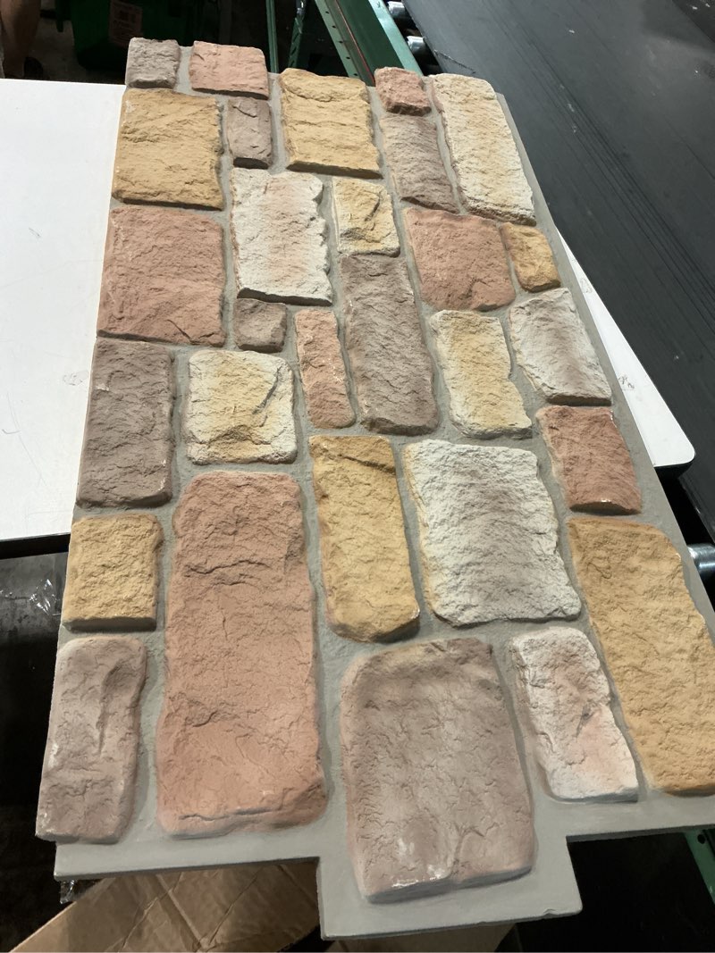 Condition photo showing Good Condition for EverStone Cobblestone Faux Stone Panel, 48"W x 23 3/4"H x 1 1/8"D, Charleston Color