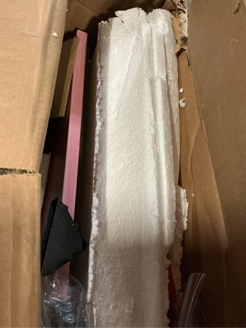 Condition photo showing As Is for hoobro storage bench, 39.3" retro wooden storage chest, wooden storage trunk, toy chest with lift top, multifunctional entryway organizer, for entryway, living room, white and pink wk141cw01 white + pink 39.3"l x 15.7"w x 16.1"h