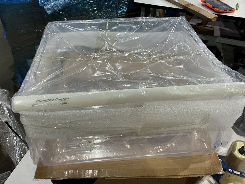 Condition photo showing Good Condition for upgraded 2188656 fridge crisper drawer upper humidity control drawer & 2188664 crisper bin lower refrigerator drawer replacement for kenmore whirlpool fridge drawer
