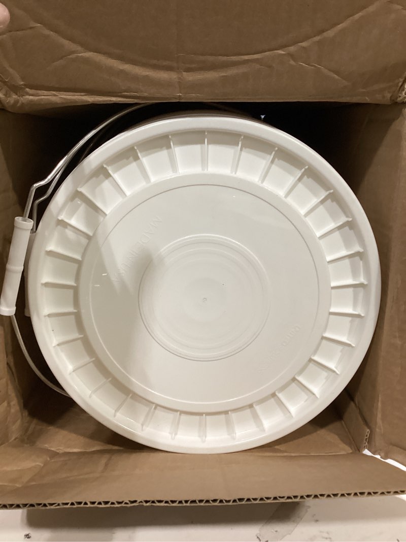 Condition photo showing Good Condition for united solutions 5-gallon heavy-duty buckets with snap-on lids, 6-pack – bpa-free, food-grade plastic, multi-purpose storage for home, diy, and job sites – white