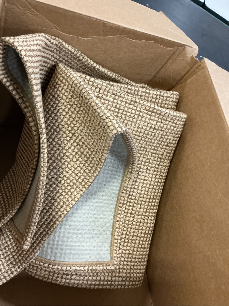 Condition photo showing Good Condition for KOZYFLY Boho Runners for Hallways 2.6x10 ft Washable Kitchen Runner Non Slip Rubber Backed Hallway Rugs Cotton Entryway Runner Rug Floor Carpet for Indoor Hall, Backdoor, Kitchen, Tan/Orange/Brown 2'8" x 10' (Runner) Tan/Orange/Brown