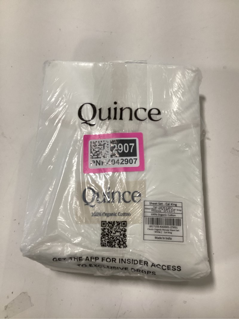 Condition photo showing New/Like New for Classic Organic Percale Sheet Set, White, Cal King