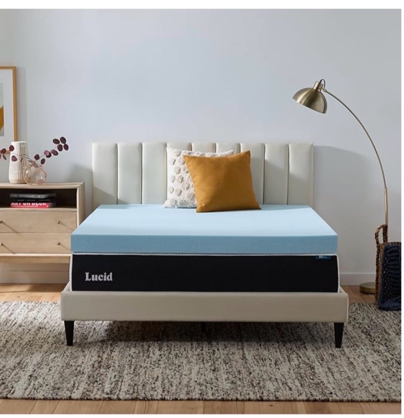 Memory Foam Mattress Topper, – Cooling Gel Bed Topper – Preassure-Relieving Ultra Plush Feel – Ventilated Breathable Design – CertiPur Certified - Dorm Room Essentials