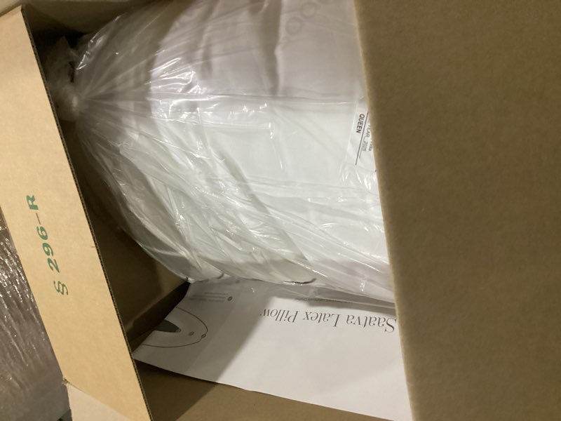 Condition photo showing Good Condition for saatva latex pillow - high loft (6" - 7”) - hypoallergenic pillow with shredded latex core - breathable - machine washable organic cotton cover - queen (28"x18") 1 pack standard/queen (pack of 1) high loft (6"-7")