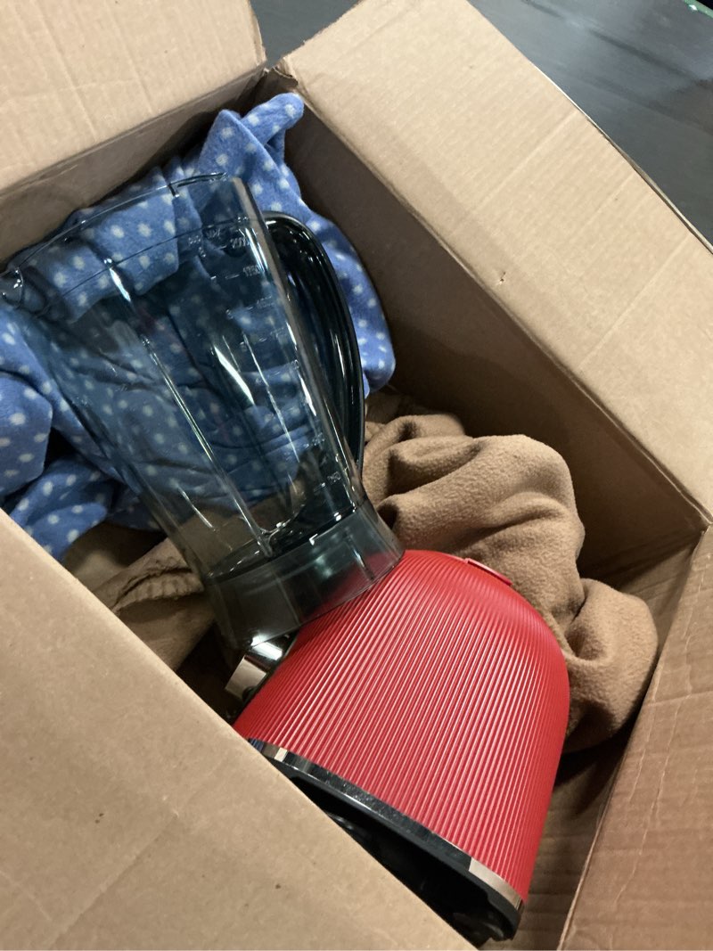 Condition photo showing As Is for professional blender | 8-cup big capacity | powerful 25,000rpm motor | smoothies, shakes, and frozen drinks blender | bpa-free & dishwasher-safe | red
