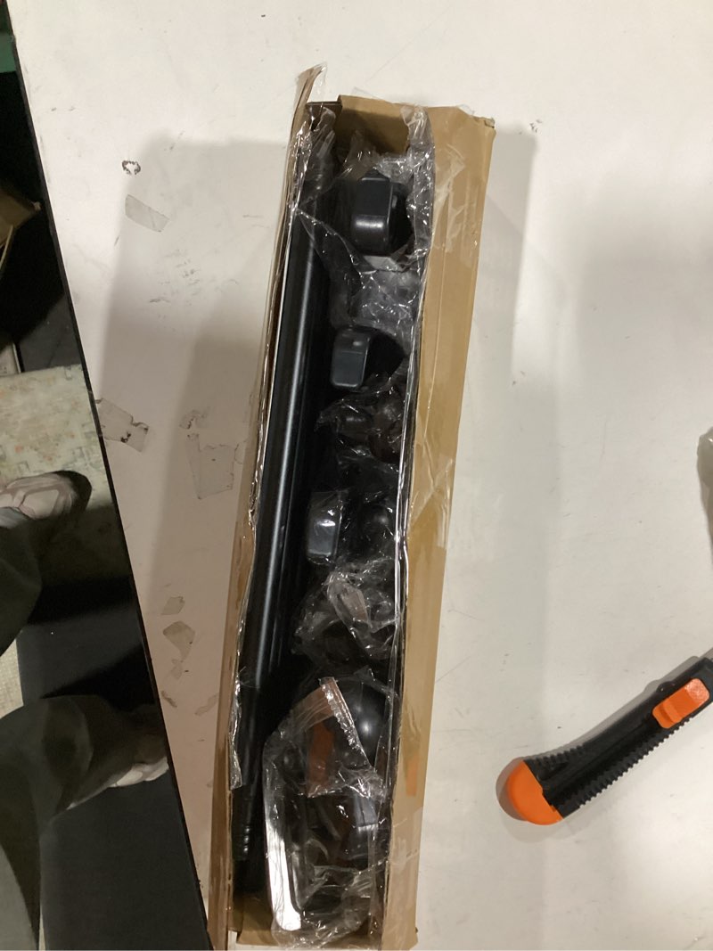 Condition photo showing Good Condition for enjoybasics 2 pack no drill curtain rods for window 28 to 48 inches, 5/8 inch diameter renter friendly drapery rod with adhesive brackets without drilling, adjustable from 27 to 52 inches, black black 27-52"