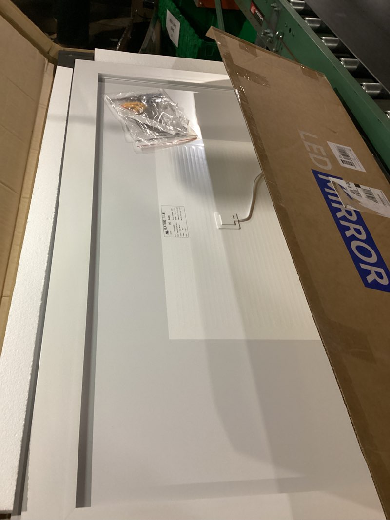 Condition photo showing Good Condition for Delma LED Bathroom Mirror with Lights, 30x50 Vanity Mirror for Bathroom Wall, Anti-Fog, Dimmable, Front Lit & Backlit, Memory Function, Shatterproof Tempered Glass, 3 Color Modes(Horizontal/Vertical)