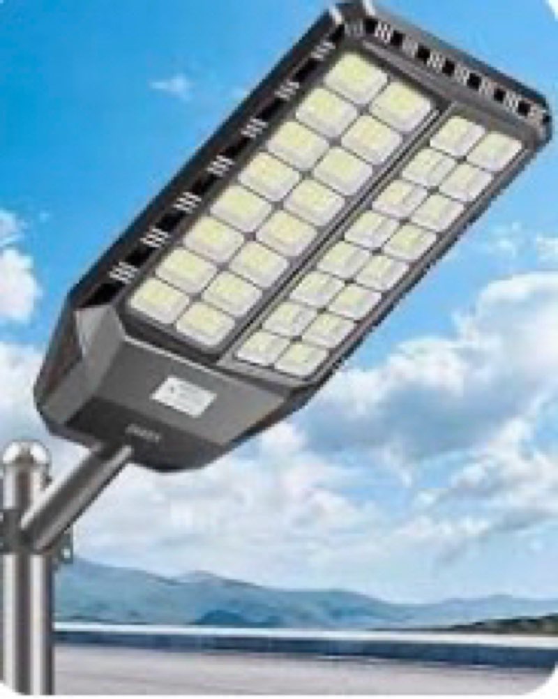 1000-8000W Solar Street Light Outdoor, 6500K Commercial Parking Lot Lamp Dusk to Dawn, Waterproof Re