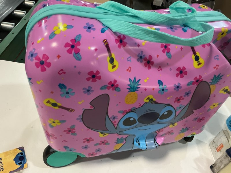 Condition photo showing Good Condition for kid's disney lilo and stitch floral character ride on scooter hardside luggage for boys and girls -pink