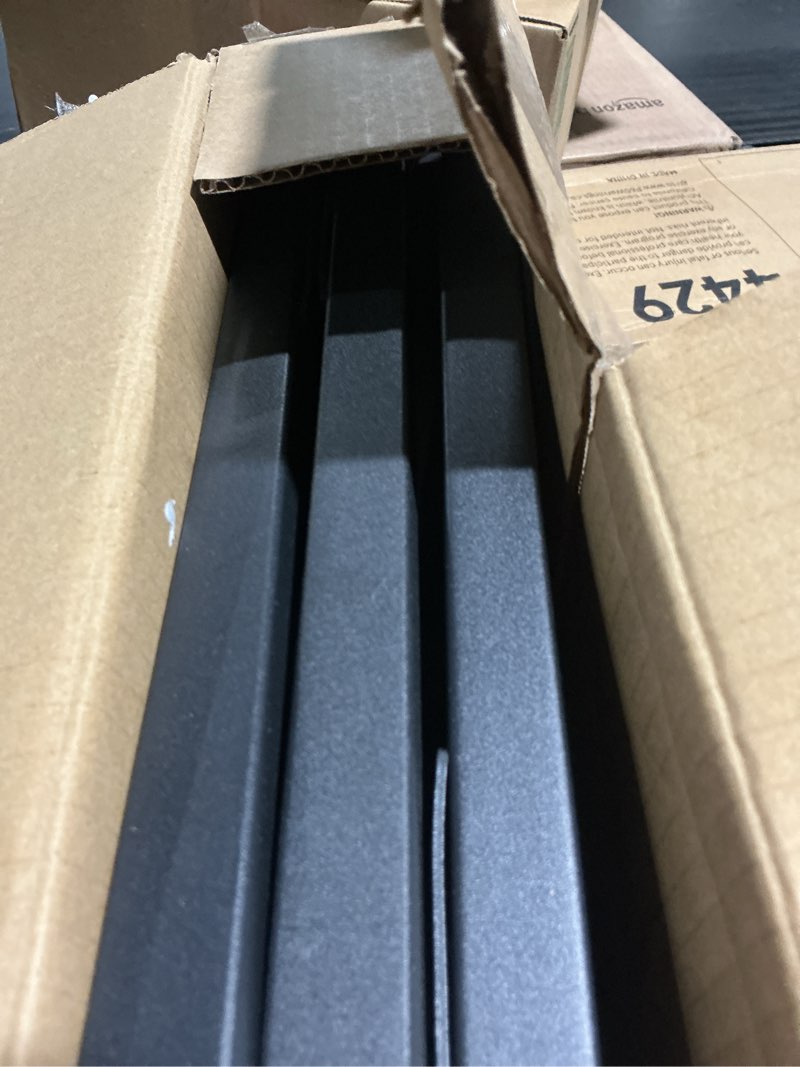 Condition photo showing As Is for VASAGLE C-Shaped End Table, Small Side Table for Couch, Sofa Table with Metal Frame for Living Room, Bedroom, Bedside, Rustic Brown and Black 1 Rustic Brown + Black