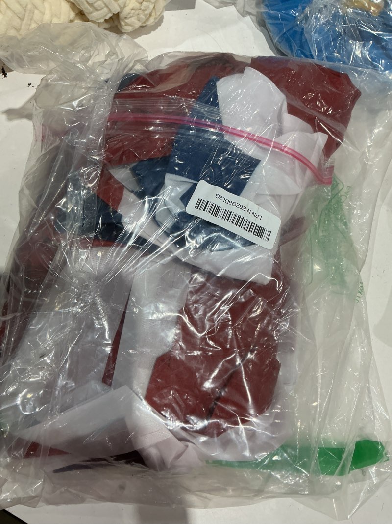 Condition photo showing Good Condition for american flags usa bunting 2x4 feet for outside 250th anniversary celebration, 4th of july patriotic decorations outdoor, independence day porch banners 2 pack