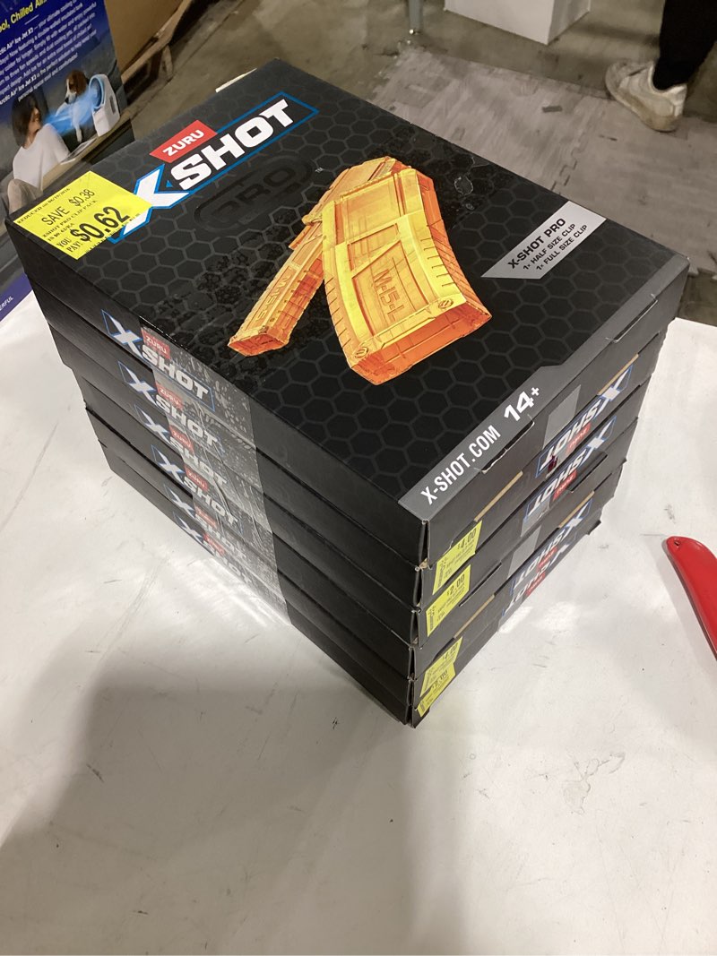 Condition photo showing Good Condition for 6 xshot skins pro twin clip packs, outdoor blaster by zuru, ages 14+ (quantity of 6)