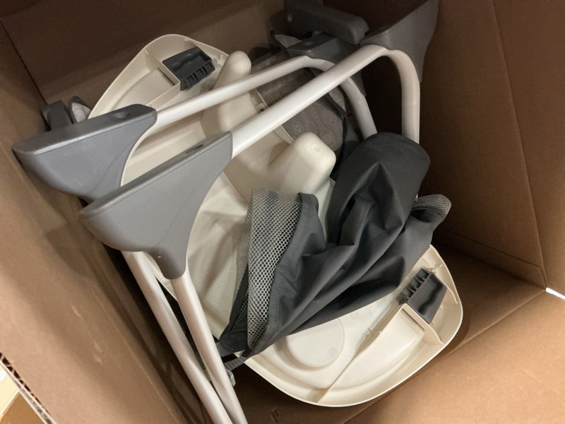 Condition photo showing As Is for graco slim snacker high chair, ultra slim, fast-folding, multiple recline positions, comfortable feeding, whisk