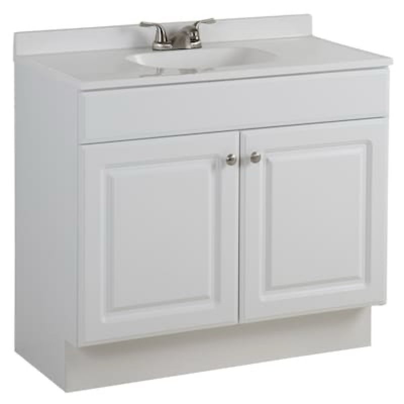 project source dover 36-in true white single sink bathroom vanity 