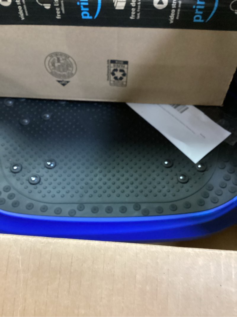 Condition photo showing Good Condition for Vibration Plate Exercise Machine, Vibrating Fitness Platform for Lymphatic Drainage, Full Body Shaker Workout Equipment, Bluetooth Power Shaping Vibrate Plate, Board Sport for Home Exercise Gym, Blue