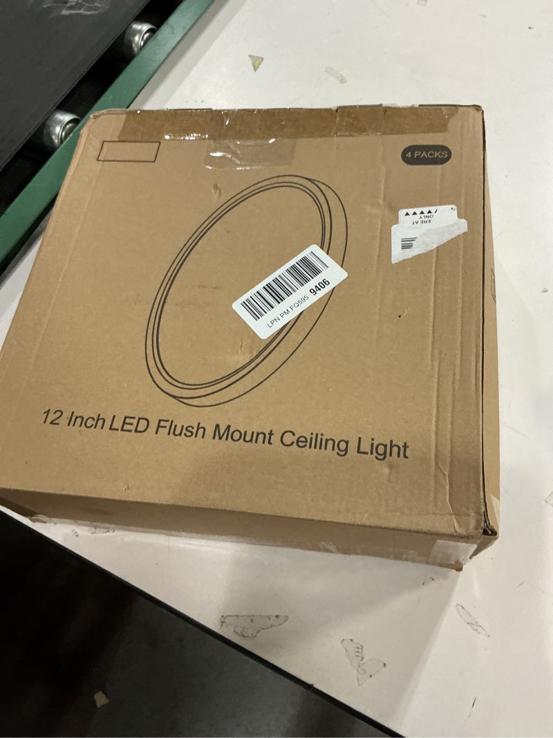 Condition photo showing New/Like New for Brightever 4Pack LED Flush Mount Ceiling Light Fixture, 12 Inch 24W, Super Slim 0.67 Inch, 3200LM, Dimmable & 2700K-6500K 5 Color Selectable LED Ceiling Lights for Bedroom 5CCT-White 12 Inch-4 Packs