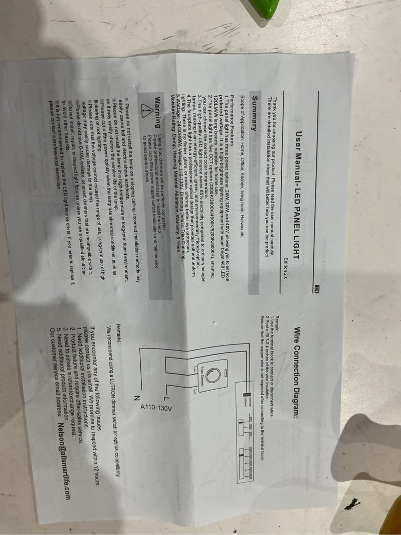Condition photo showing Good Condition for led panel light