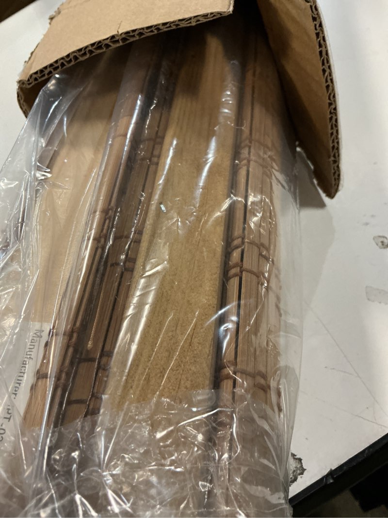 Condition photo showing Good Condition for LazBlinds No Tools No Drill Cordless Bamboo Roman Shades, Light Filtering Window Treatment, Roll Up Bamboo Blinds for Windows 34.5'' W x 64'' H, Ceylon Light Russet Light Filtering-ceylon Light Russet 34.5" W x 64" H