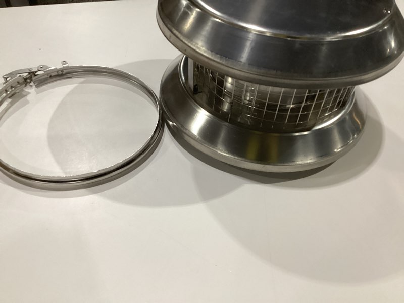 Condition photo showing New/Like New for 6" Dia. I.D. Class A, All Fuel, SS "Chimney Cap" for 6" Shasta Vent Chimneys Diameter: 6 Inches