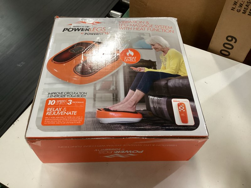 Condition photo showing New/Like New for powerfit power legs electric foot massager machine with heat - heated foot massager for neuropathy pain circulation - feet massager for pain relief with remote control orange with heat