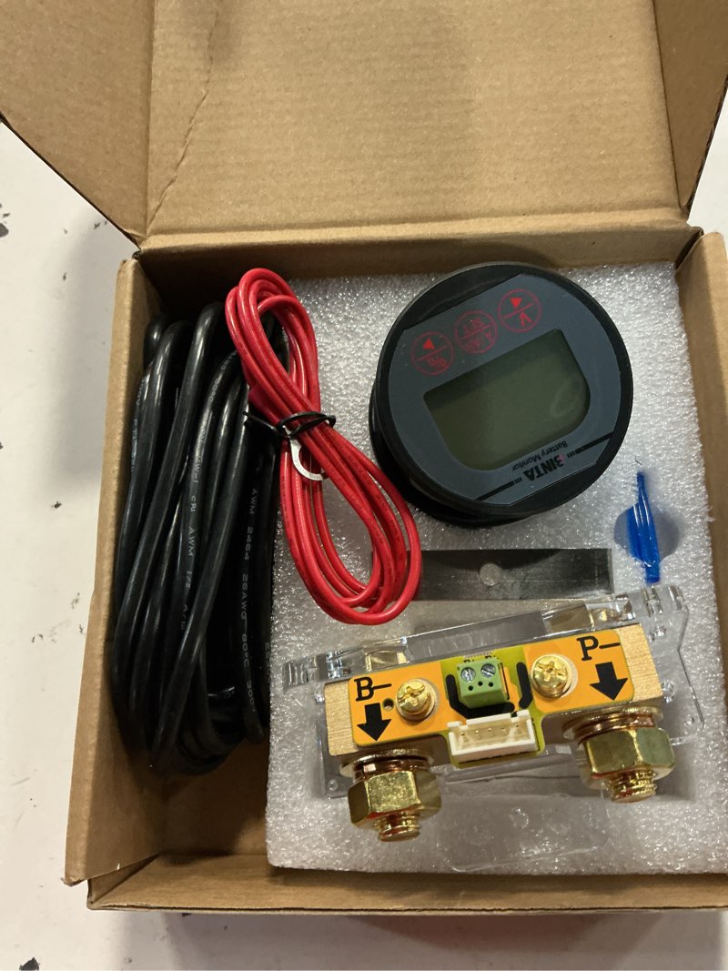 Condition photo showing Good Condition for binta battery monitor with shunt 8-120v 0-500a voltmeter ammeter, voltage current meter, backlight waterproof battery monitor for auto car motor rv motorhome golf cart trucks boat solar panel