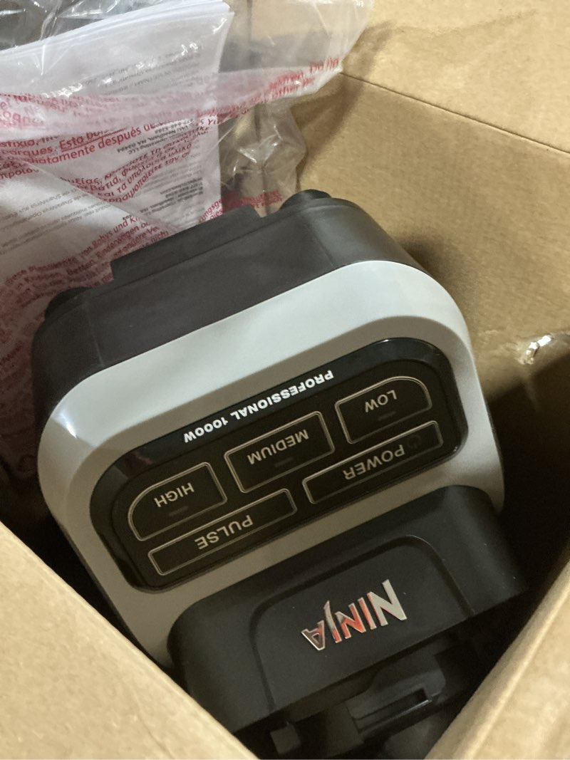 Condition photo showing As Is for Ninja Professional Blender 1000W, Total Crushing Technology- Smoothies, Ice Crushing & Frozen Fruit, Full-Size Countertop Blender, 72-oz. Pitcher, Black & Grey, BL610 Generation 2 (1000 Watts)