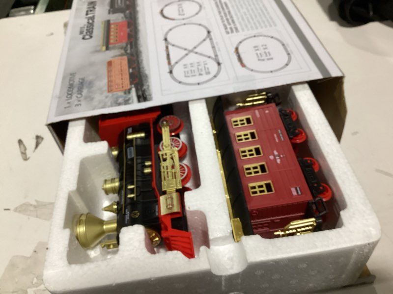 Condition photo showing New/Like New for Hot Bee Train Set, Remote Control Train Toys with Luxury Tracks, Christmas Train Sets for Around the Tree,Toy Train with Smokes, Lights & Sound,Model Train Set for 3 4 5 6 7+ Years Old Boys Gifts Kids High-End