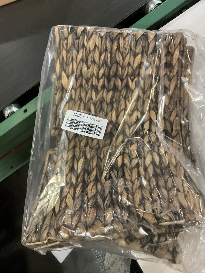 Condition photo showing Good Condition for 28in Christmas Tree Collar - Woven Hyacinth Tree Collars for Artificial Trees - Rattan Rustic Farmhouse Basket for Tree Base Cover with Cord Cut-Out for 6ft 7.5ft Tree (Brown) 28" Brown