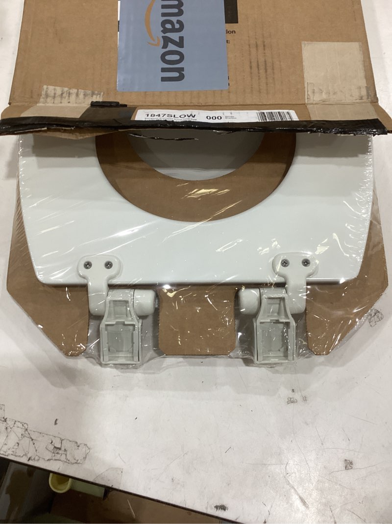 Condition photo showing Good Condition for mayfair cassel slow close toilet seat, easy clean, non slip premium wood seat, easy install, made in usa, elongated, white elongated 1 - toilet seat