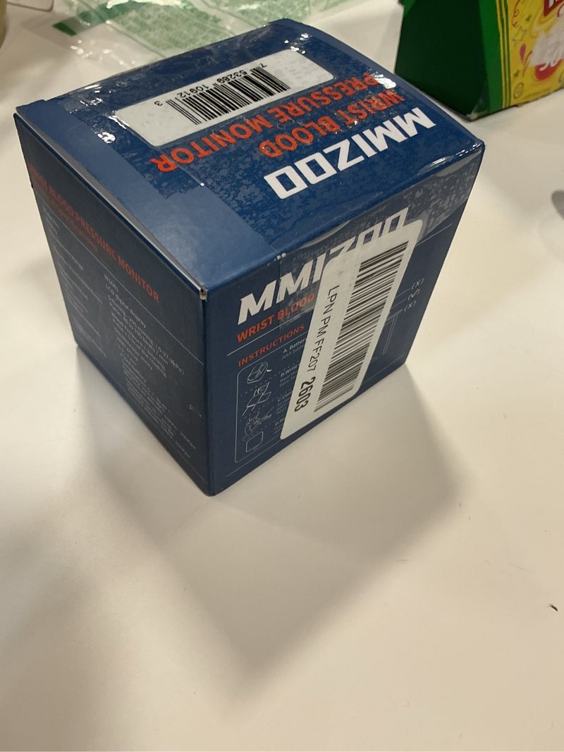 Condition photo showing New/Like New for MMIZOO Wrist Blood Pressure Monitor Large LCD Display BP Machine Adjustable Cuff 5.31-7.68 inch Automatic 99x2 Sets Memory with Carrying Case for Home Use (W1681)