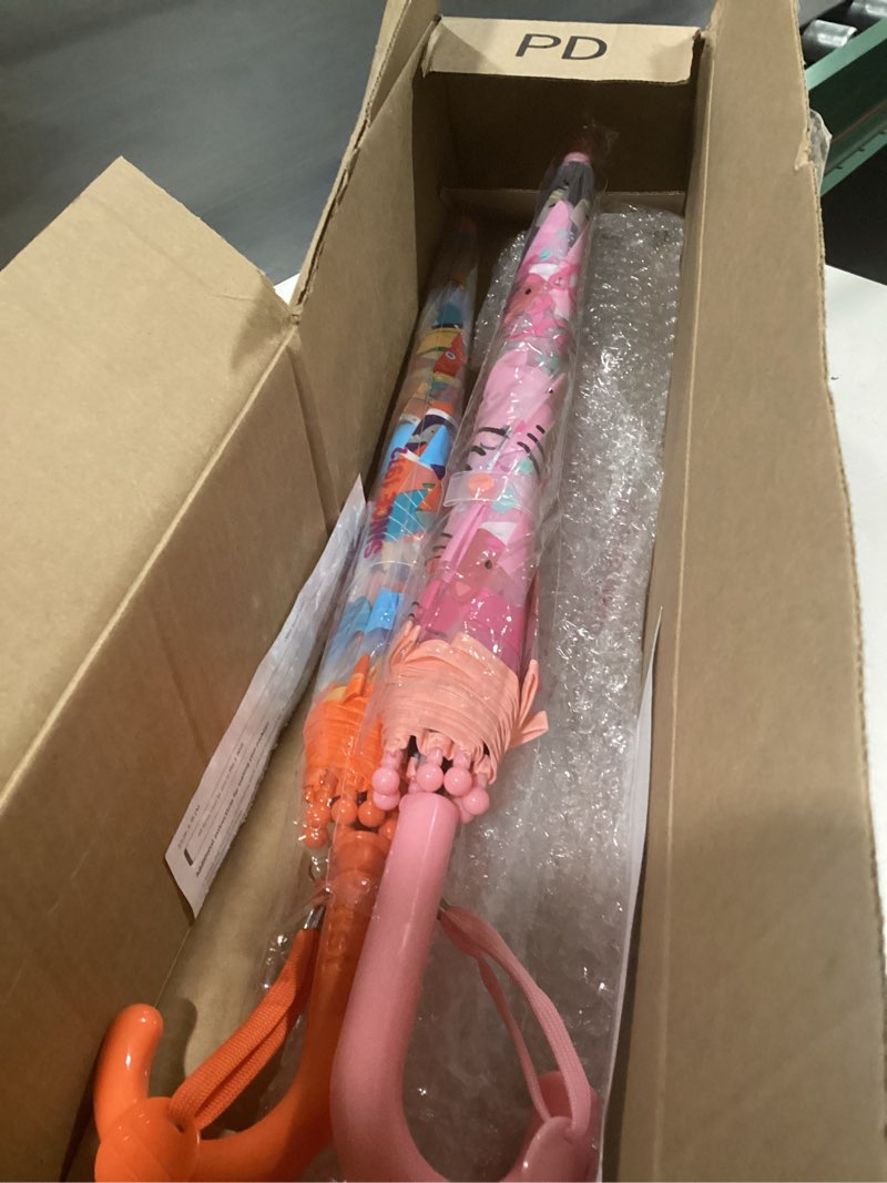 Condition photo showing Good Condition for Fabbay 2 Pcs Kids Clear Bubble Umbrella Unicorn with Easy Grip Curved Handle Transparent Bubble Umbrella for Toddler Girls Planet, Dozer