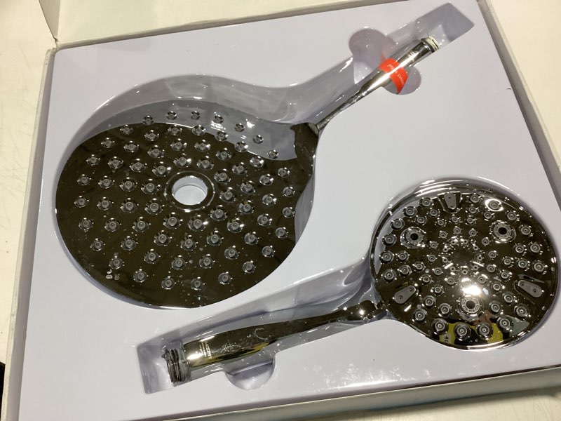 Condition photo showing Good Condition for MakeFit Dual Handheld Shower Head Combo, 2-in-1 Rain Shower Heads System 8 Inch Rainfall Shower Head and 10 Modes High Pressure Hand Held Showerhead with Built-in Power Wash Standard-Round Chrome