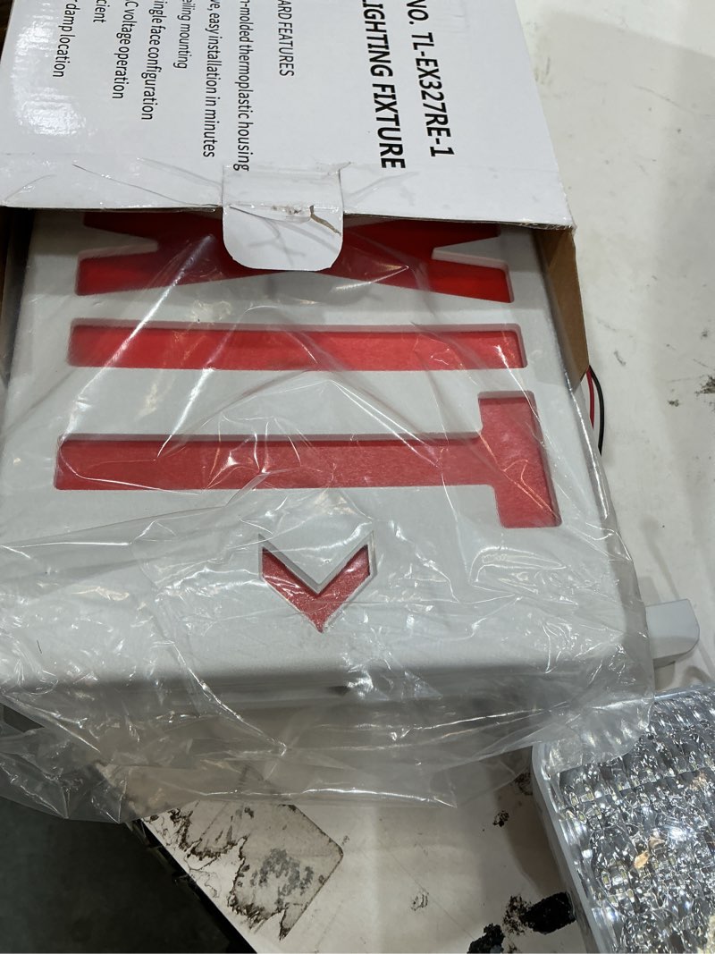 Condition photo showing Good Condition for tanlux red exit sign with emergency lights, led emergency exit light with battery backup, ul listed, ac 120/277v, commercial emergency lights combo for business - 1 pack 1 pack white housing+red letter