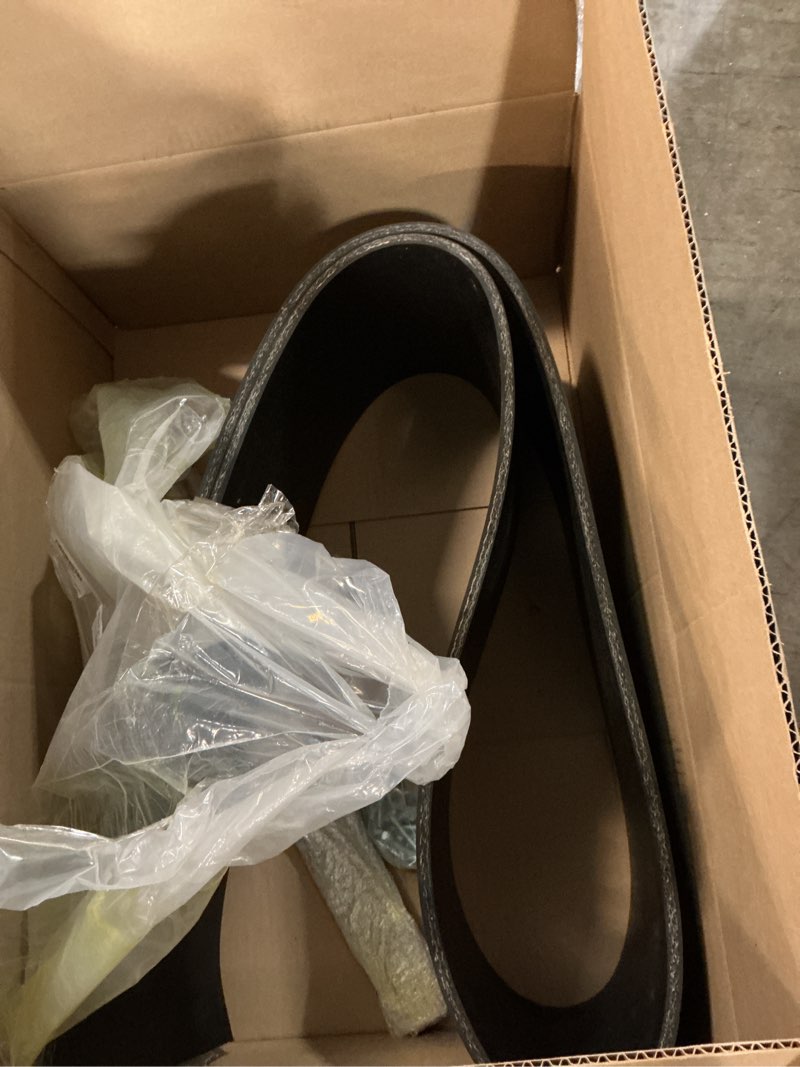 Condition photo showing As Is for Pangda 10 x 10 ft Universal Rubber Snow Deflector Kit 5/16-3/8 Thick Heavy Duty Straight Snow Plow Blade Flap with Powder Coated Steel Supports and 12 Sets Mounting Hardware for Plows 10" X 10 ft