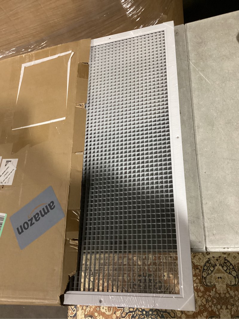 Condition photo showing Good Condition for 12" x 24" Cube Core Eggcrate Return Air Filter Grille for 1" Filter - Aluminum - White [Outer Dimensions: 14.5" x 26.5] 12 x 24 Return *Filter* Grille