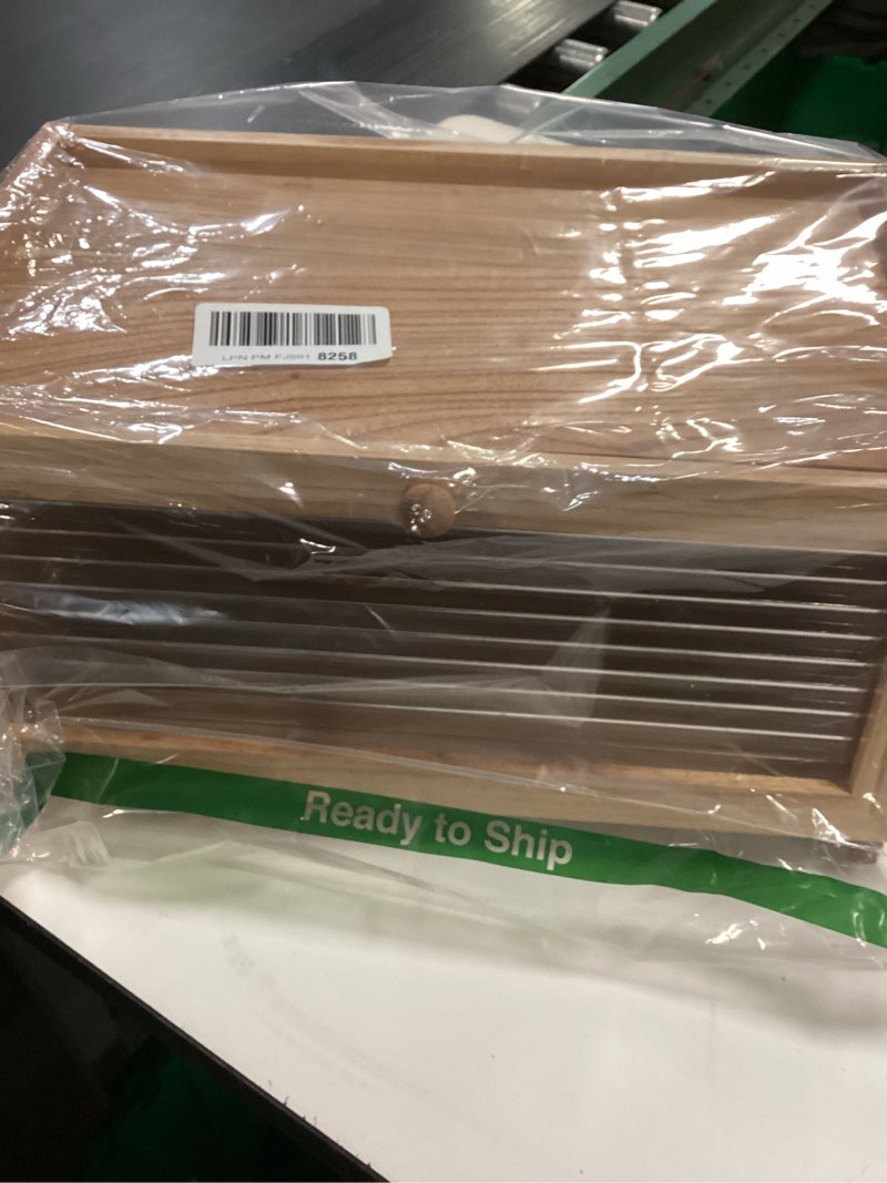 Condition photo showing Good Condition for Bread Box for Kitchen Countertop Large Bread Box Farmhouse Bread Container Bread Storage with Window Bread Holder Natural Wood