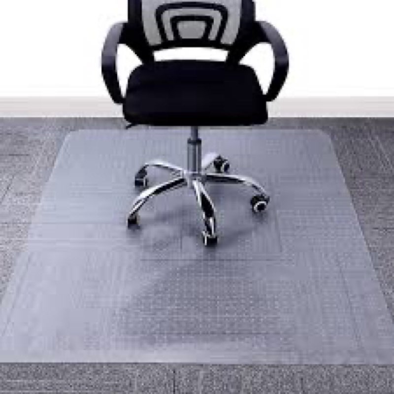 AiBOB Chair Mat for Low Pile Carpet Floors, Flat Without Curling, 60 X 46 in, Office Carpeted Floor 