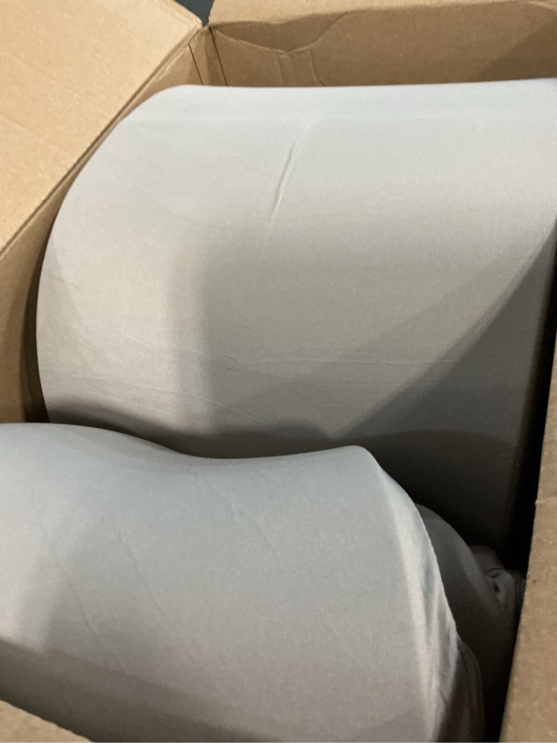 Condition photo showing As Is for Foam Ball Pit, 35.4"x 11.8" Ball Pits for Toddlers, Soft Round Kiddie Baby Playpen Ball Pool for Kids, Ideal Gift for Babies Indoor and Outdoor Game, Grey, (Balls not Included) 35.43 IN Grey