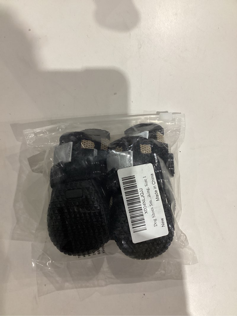 Condition photo showing New/Like New for Breathable Mesh Dog Shoes for Small Dogs, Nonslip Soft Dog Shoes for Hot Pavement, Dog Booties with Reflective Strap for Outdoor Walking Hardwood Floor Hiking, Size 1(Pack of 4)