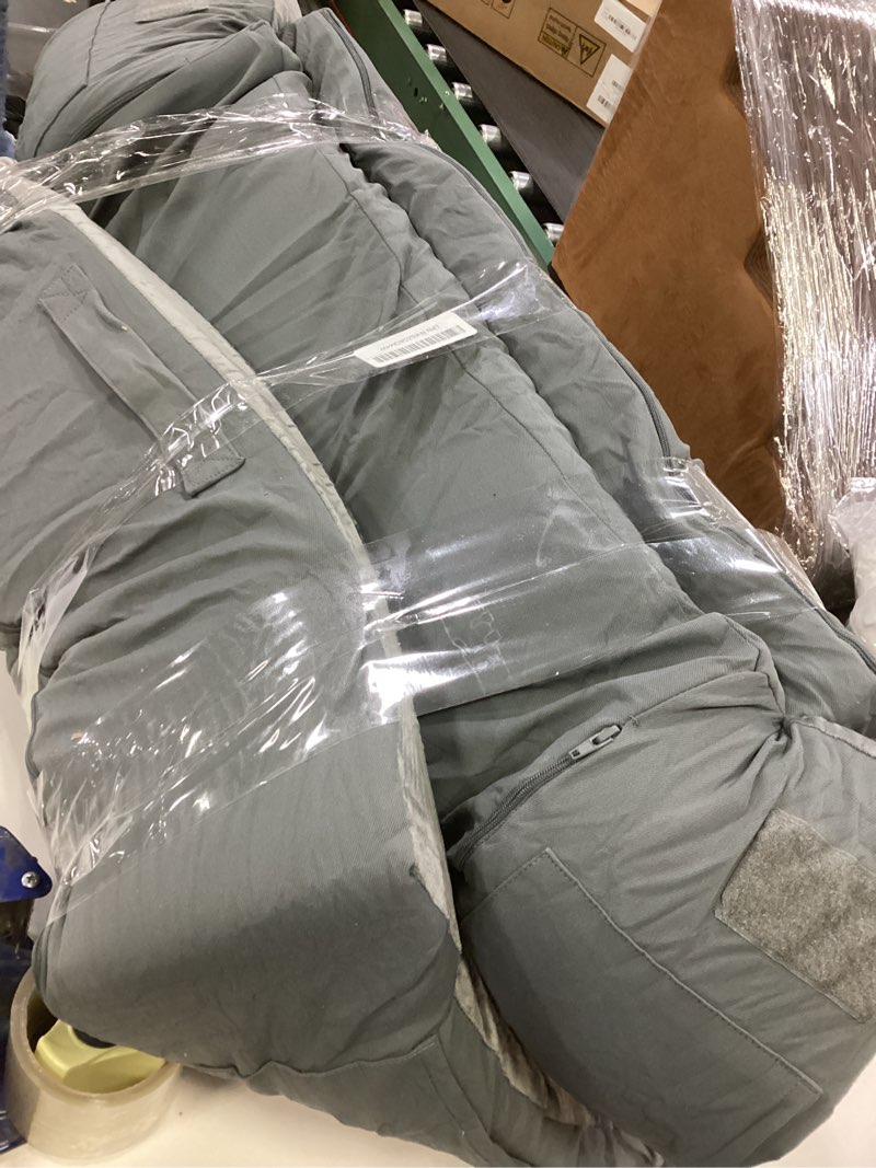 Condition photo showing As Is for ENITYA Toddler Travel Bed – Portable Foldable Soft Foam Floor Bed for Kids 1–4yr, No Assembly, Washable Cover, Built-in Safety Rails, Compact for Travel & Home Use, Grey