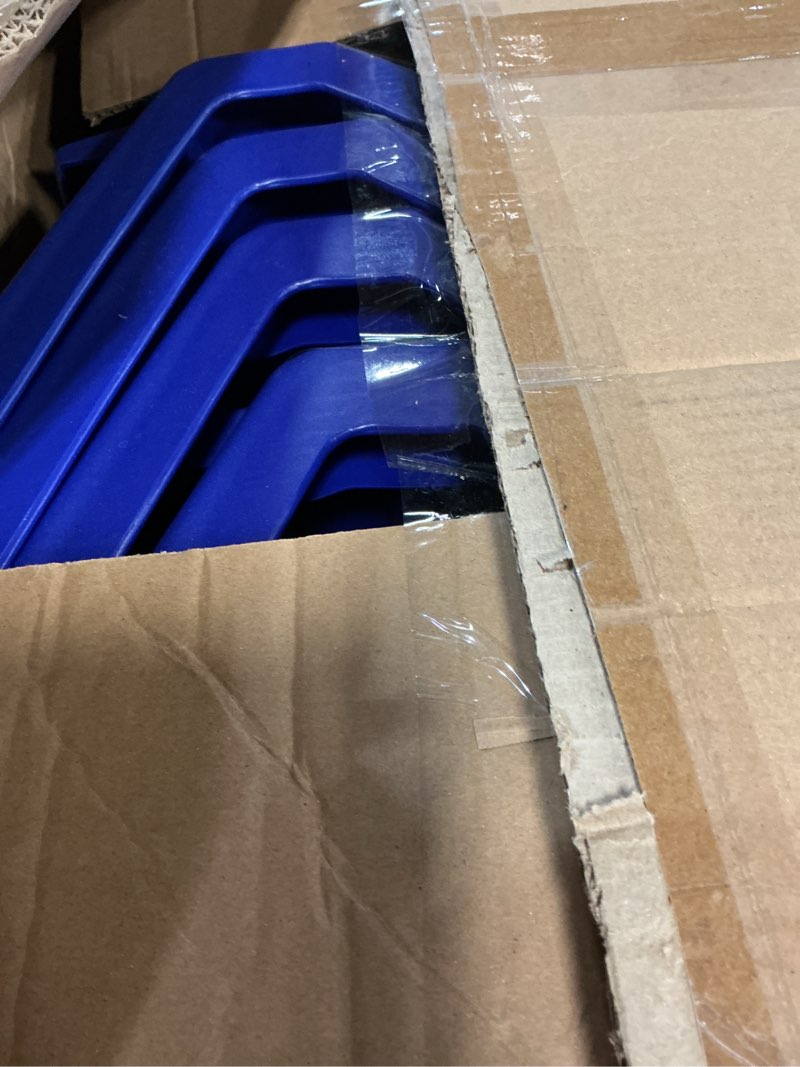 Condition photo showing As Is for 4 Pack Premium 11" H Plastic Stackable School Chairs, Toddler and Kids Chair for Daycare, School, Outdoor, Home - Blue