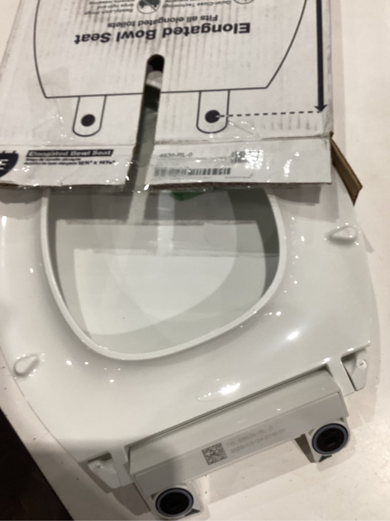Condition photo showing Good Condition for kohler 4636-rl-0 cachet readylatch elongated toilet seat slow close, soft close toilet seat quiet lid, contoured grip-tight bumpers installation hardware, apartment essentials, white white elongated ready latch