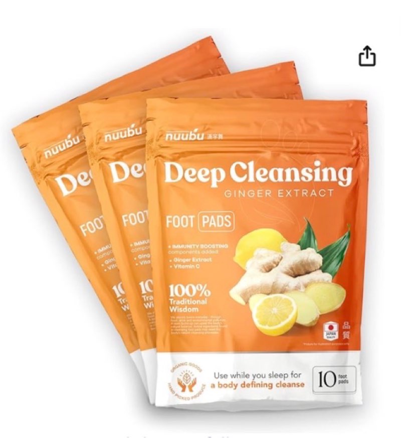 Ginger Deep Cleansing Foot Pads for Better Sleep & Foot Care | Premium Japanese Organic Feet Pads with Ginger Powder (30 Pc)