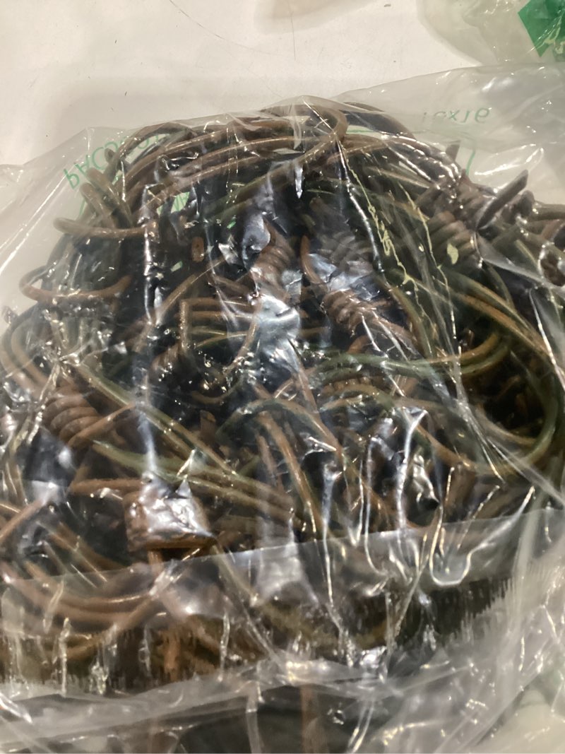 Condition photo showing Good Condition for 49 foot fake rusted barbed wire decoration 6 pcs halloween plastic barb wire decoration prop rust red western decor rusty western party decorations cowboy decor for cowboy western party decor